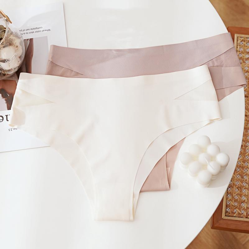 Nahtlose Slips Damen Slips Eis-Seide Niedrige Taille Unterwäsche Lingerie Intimates