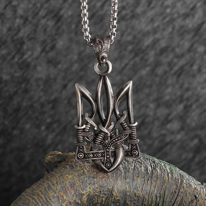 Stainless Steel Witchcraft Pentagram Necklace for Men Jewish Hebrew Four Letter Solomon Pendant Rune Amulet Jewelry