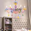 Crystal Led Chandelier European Candle Lustre Restaurant Bedroom Children Room Light American Girl Princess Makaron Pendant Lamp