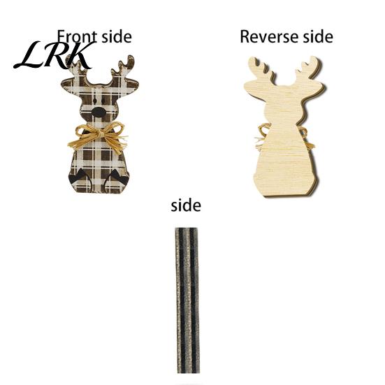 Rustic Style Table Centerpieces Wooden Elk Figurine, Ornament, Vintage Animal Desktop Decoration, 2D Flat Decorations Wall Hanging Ornament with Hemp
