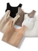 Women's Pure Cashmere Knit U-Neck Camisole Vest - Short, Sleeveless Base Layer for Spring & Autumn.