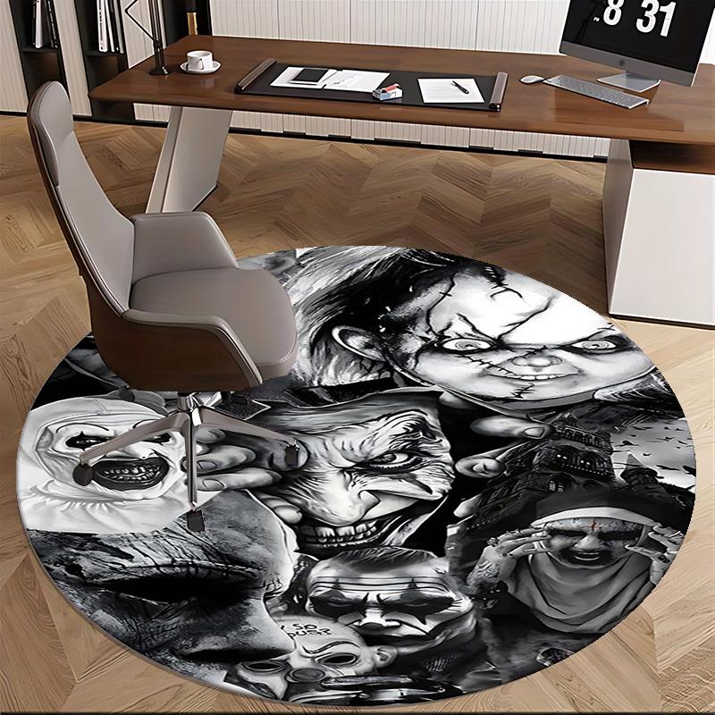 Horror Movie Characters,Halloween Decorations Chair mat Round Rug Office carpet, Non slip, Suitable for Living Rooms, Bedrooms,Decor1205841a