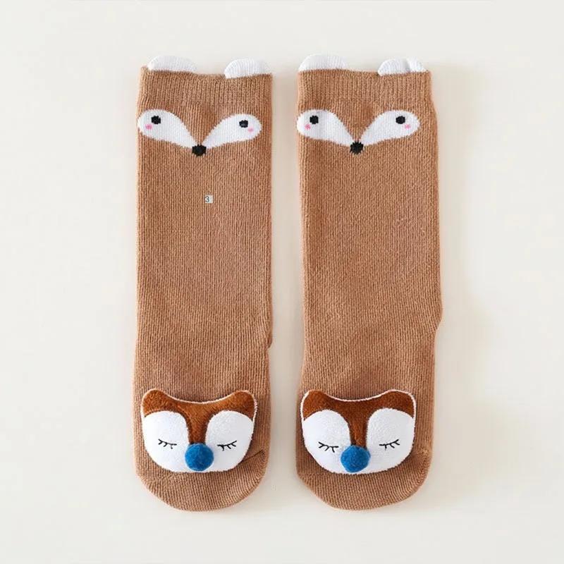 Baby Winter Cartoon Long Sock 3D Animal Over-the-Knee Cotton Socks for Boys and Girls Non-Slip Toddler Socks Christmas Gift