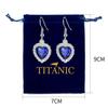 Nuova Collana Ciondolo Cuore d'Oceano Blu Titanic Stile Europeo e Americano Scintillante Moda Zircone Amore Eterno Maglione Rosso Cha