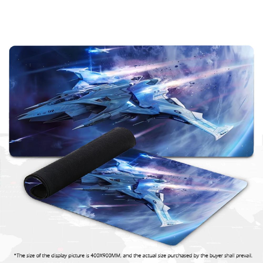 Space War Battleship Large Gaming Mouse Pad XXL Galaxy Starry Sky Desk Mat Non-Slip Rubber Keyboard Mat PC Gamer Office Desk Pad