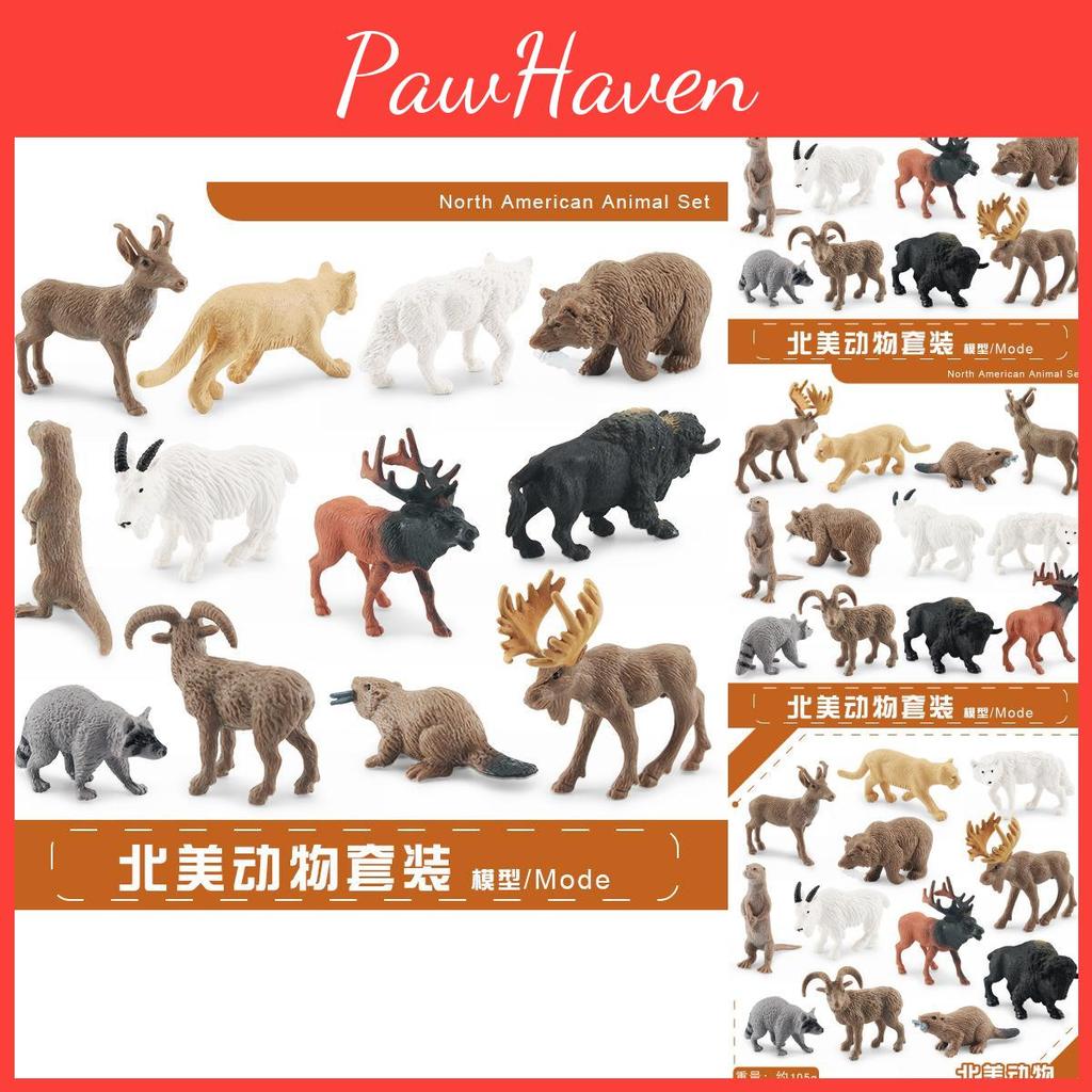 Authentic Pvc Forest Animal Figurine Collection Featuring Raccoon Moose And Otter