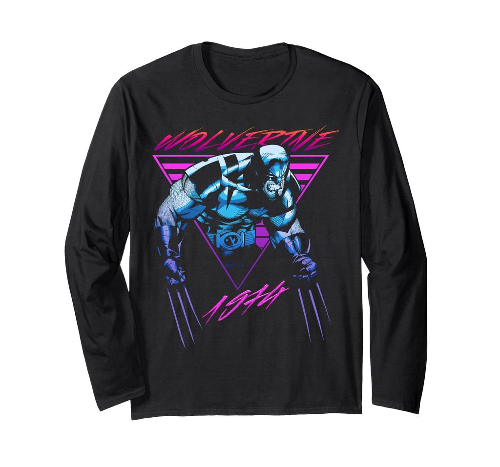 Marvel X-Men Wolverine Neon Retro Logan Long Sleeve T-Shirt