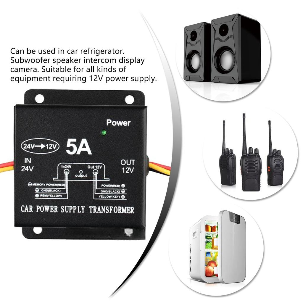 DC24V To 12V Converter 5A 100W Step Down Converter Voltage Reducer Waterproof Transform for Car Truck