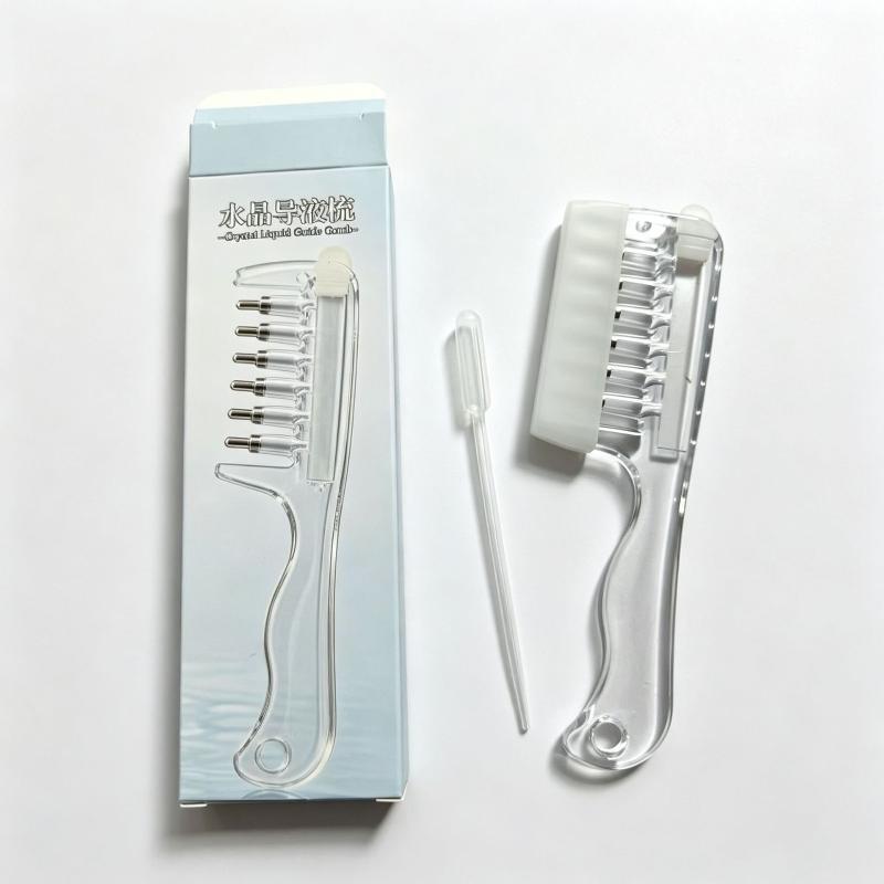 1 Set  Ball-Operated Fluid Guide Comb Liquid Comb Built In Liquid Reservoir Teeth For Hair Growth Home Hair Care Tool