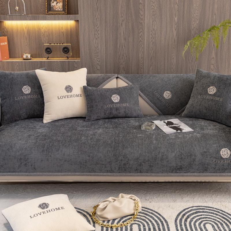 Light Luxury Sofa Cushion, Universal Seat Cushion For All Seasons, Non-Slip Leather Sofa Cover  New Modern High-End Cover Towel