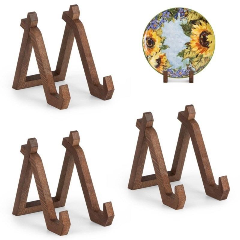 Supporto per Piatto in Legno Robusto per Decorazione della Casa Cavalletti da Esposizione per Mostrare Opere d'Arte Foto e Oggetti Decorativi Uso Quotidiano