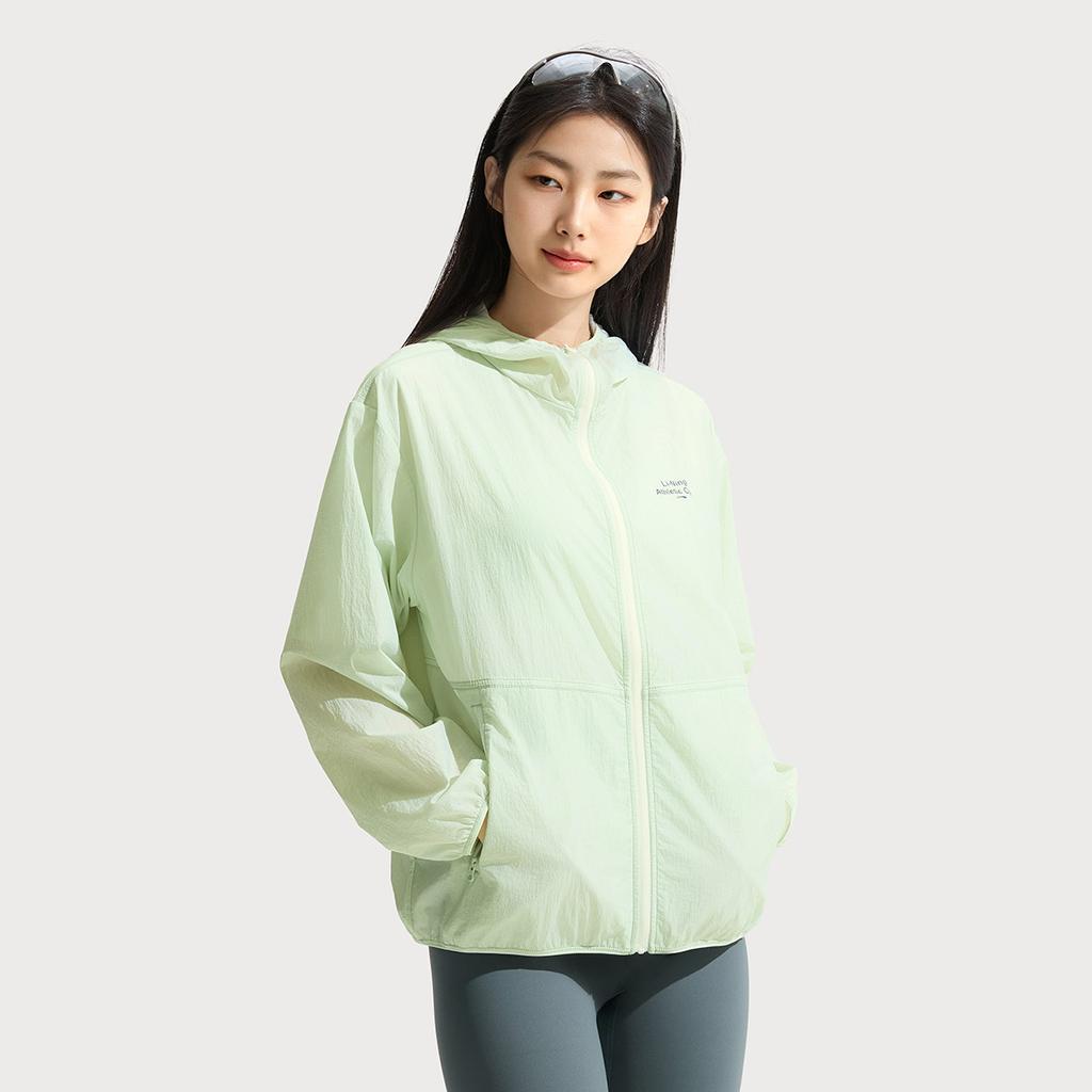 Li Ning Comprehensive Training Series Ice Silk Cool Comfort Sports Windproof Sun Protection Jacket Women Jacket Ice-Green AFDV428-8