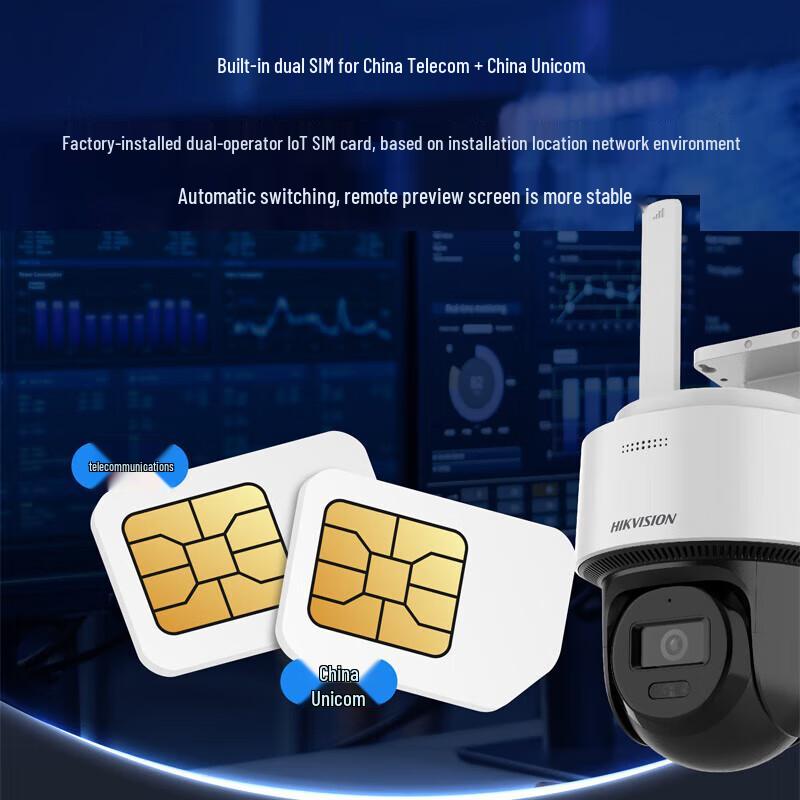 HIKVISION T1S4M 4G Solar AI PTZ Sicherheitskamera mit 360° Nachtsicht CN-Stecker (Adapter enthalten)