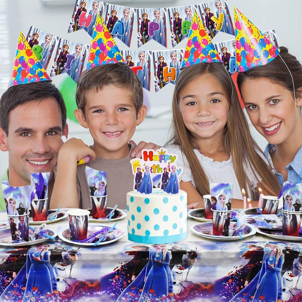 Princess Theme Decorations Banner Plate Cup Straws Tablecloth For Birthday Party