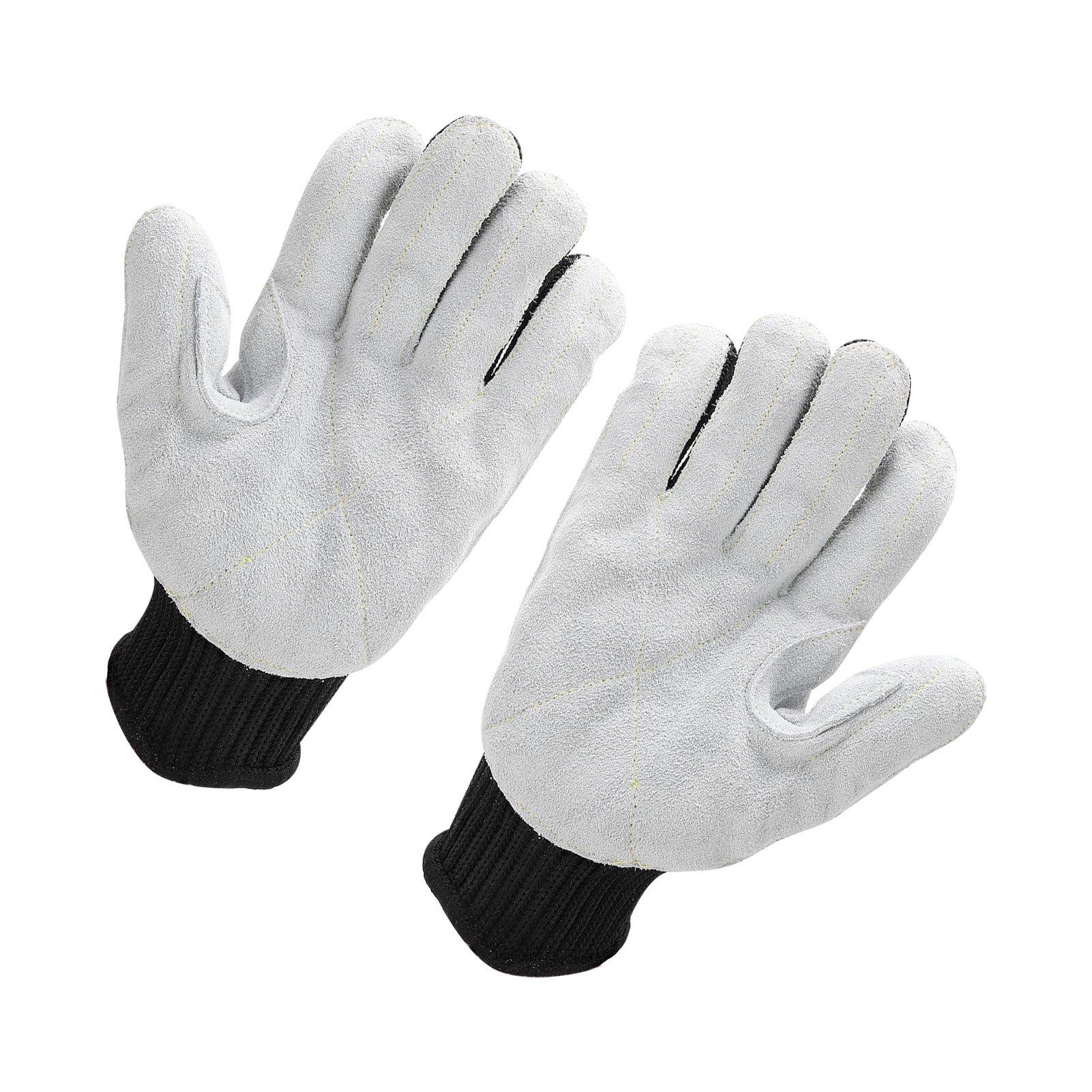 

Pair Protective Gloves Grade 5 AntiCutting Polyethylene Fiber Leather for Workshop Security