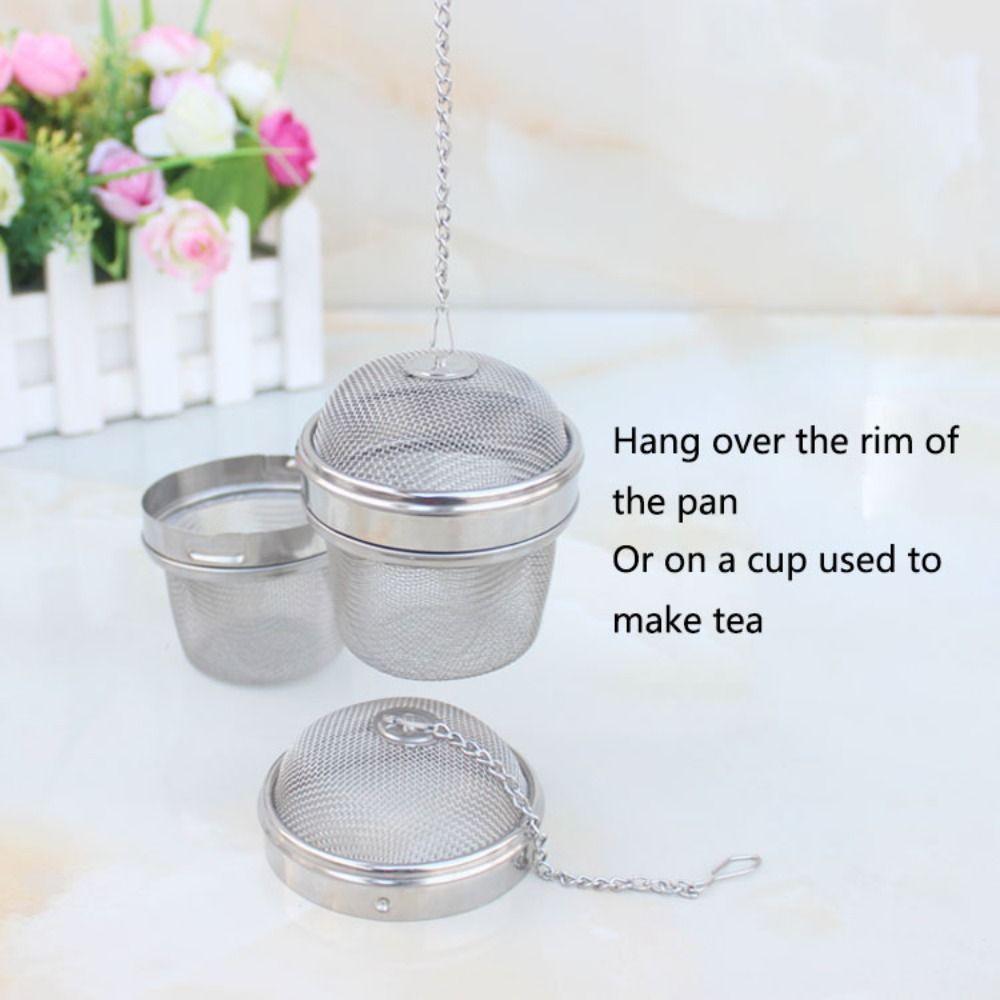 Chained Lid Spice Mesh Filter Large Capacity Loose Tea Strainer Tea Leaf Separation Basket  Kitchen