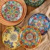 6.5inch Bohemian Ceramic Shallow Plate Tray Bone Plate Western Steak Plate Home Resterant Creative Fruit Plat Dinner Plate