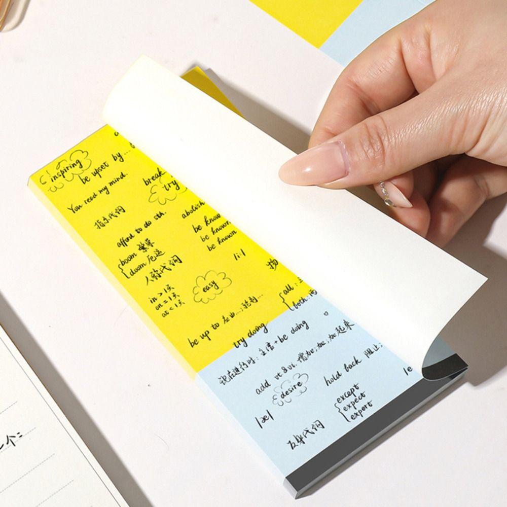 50/100Sheets Non-sticky Writing Notepad Color-blocking Message Paper Memo Pad  Students