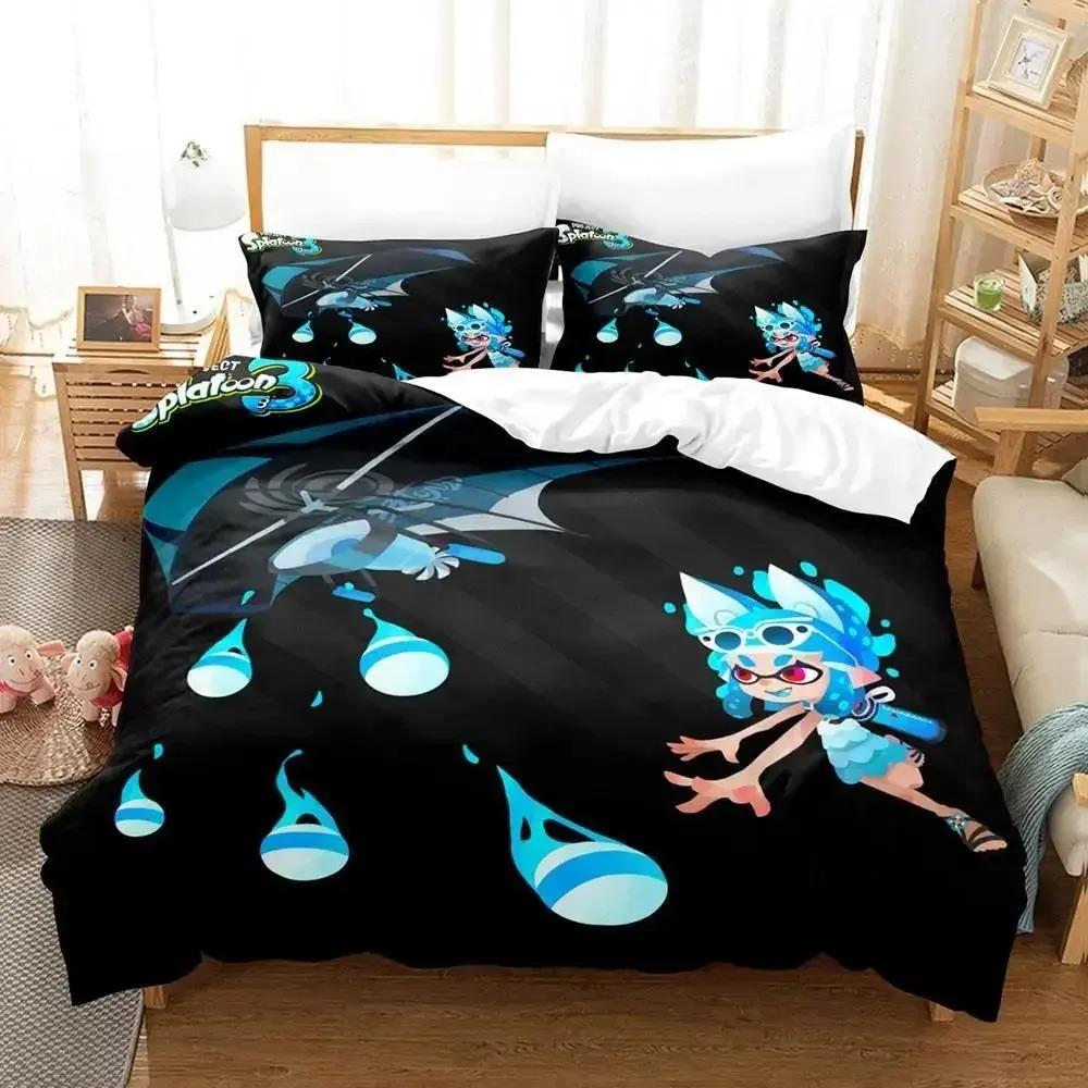 Kawaii Game Splatoon 3 Sleep Bedding Collection Single Size Twin Size Full Queen Dimension King Size Size Bed Collection Adult Kid Bedroom Duvet cover