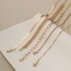European and American New Jewelry, Fashionable and Simple Gold 5-piece Thick and Thin Bracelet Suit for Women