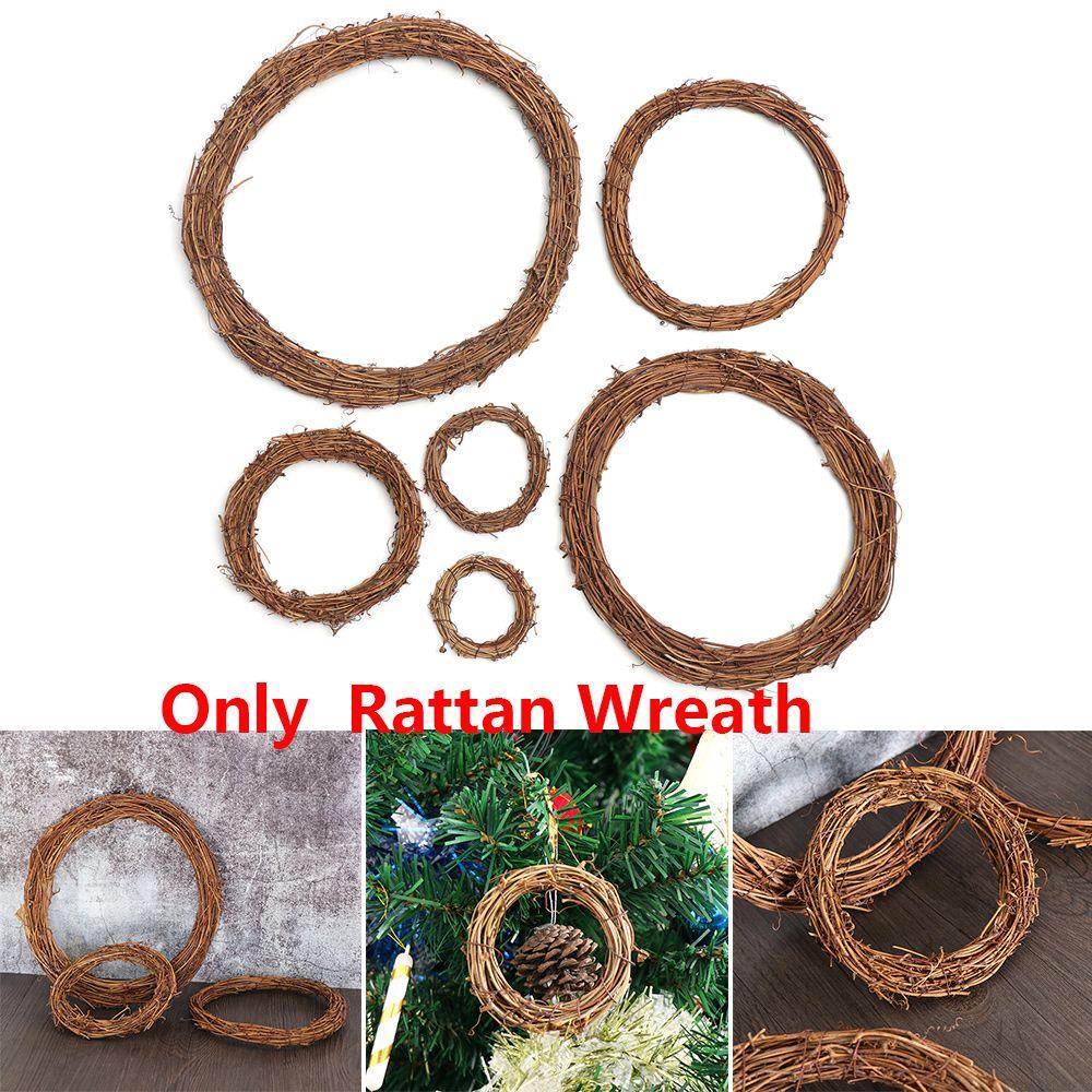 Craft Xmas Party Decorations Wedding Wreaths Window Door Hanging Rattan Garland Wreath Wicker Round/Heart Shape Sepak Takraw