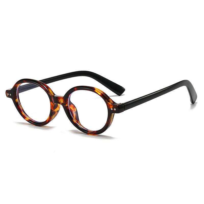 Retro Oval Frame Glasses: Anti-Blue Light, Plain Lenses