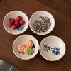 VAKADA Chinese Retro Ceramic High-Foot Dessert Plates (Set of 4)