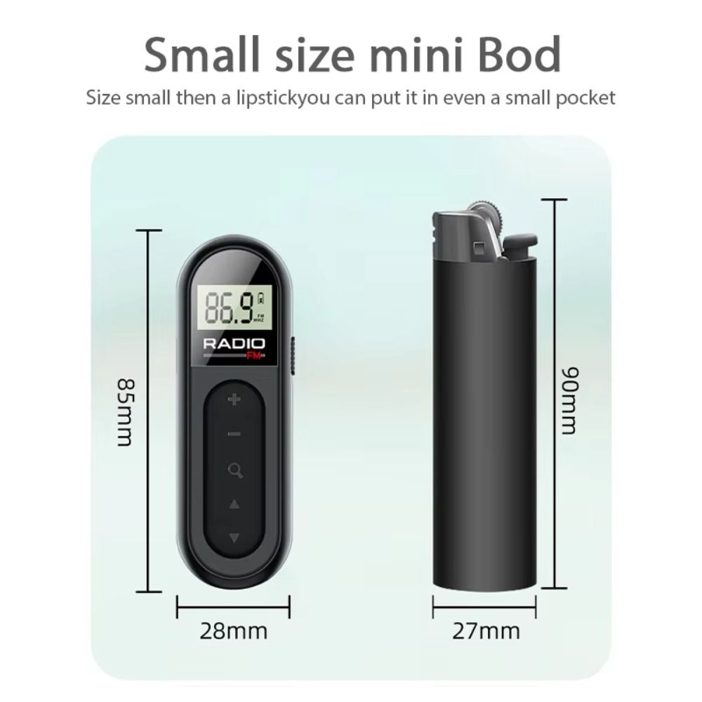 Best Reception FM Portable Radio Digital Tuning Mini Clip FM Radio Pocket Radio For Meetings