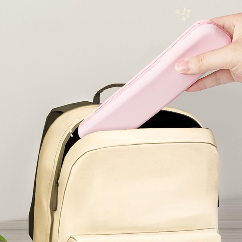 Solid Color Pencil Bag Pencil Pouch Large Capacity Pencil Case Silicone Stationery Bag Marker Pen Case Pencil Organiser