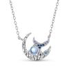 Original Creative S925 Silver Blue Moonlight Mermaid Necklace Electroplated Platinum Inlaid Moonstone Women's Fashion Accessories