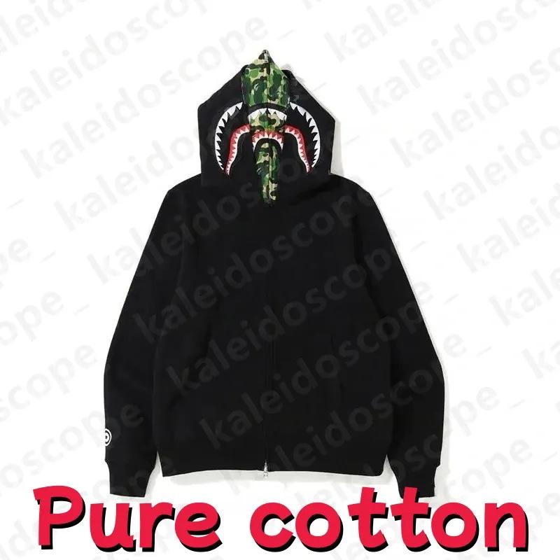 In-Stock Luminous Shark Head Camouflage Double Hood Sweatshirt - Unisex Fleece-Lined Autumn/Winter Outerwear