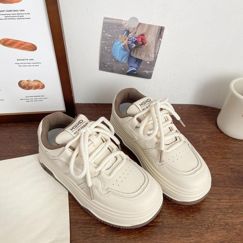 Thick-soled Shoes, Women's Muffin, Niche Bread Shoes, Round-toed Board Shoes