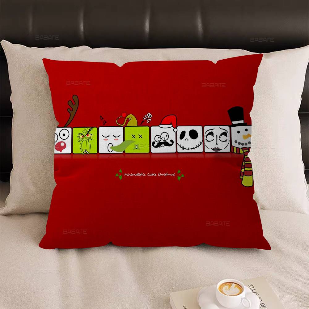 

Merry Christmas-S-Green-S-G-grinchs Personalized Picture Text Home Decorative Pillows Household Gifts 45x45cm 12x12Inch