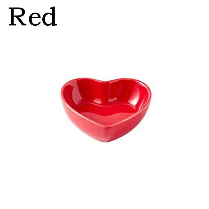 1PC Hamster Feeding Bowl Colorful Heart Shape Ceramic Plate Food Water Bowl For Rabbit Guinea Pig Small Pets Feeder Pet Supplies