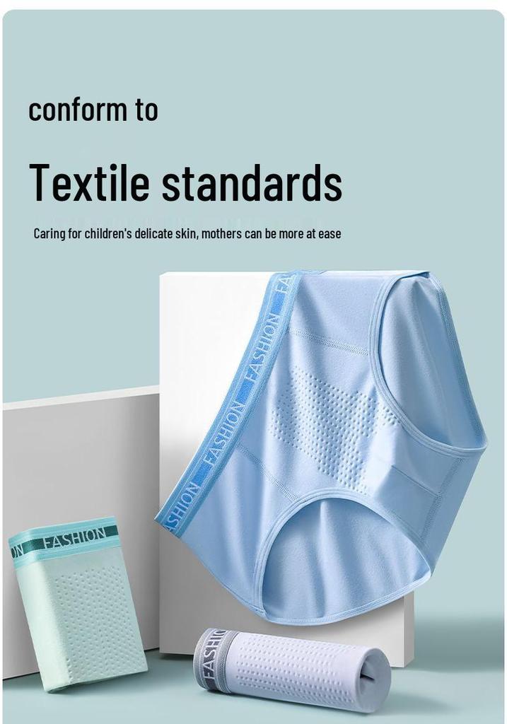 Comfortable Antibacterial Cotton Briefs for Teen Boys with Simple Lettering