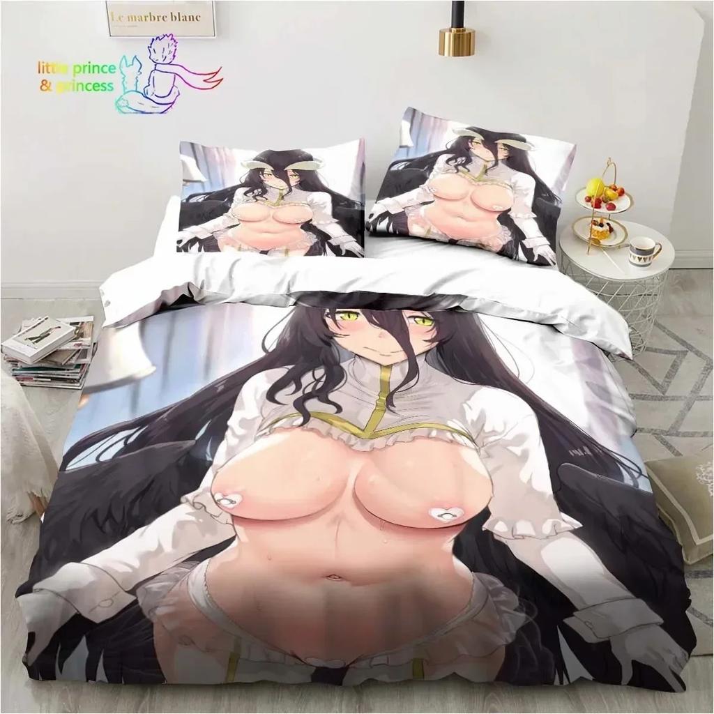 3D Print Albedo Overload Bedding Set Single Twin Full Queen King Size Bed Set Bedroom Hentai Anime Girl Bedding Gift