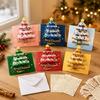 No-Assembly 3D Christmas Greeting Cards, 12 Decorated Tree Cards with Matching Envelopes and Seals for Seasonal Presenting or Mailing
