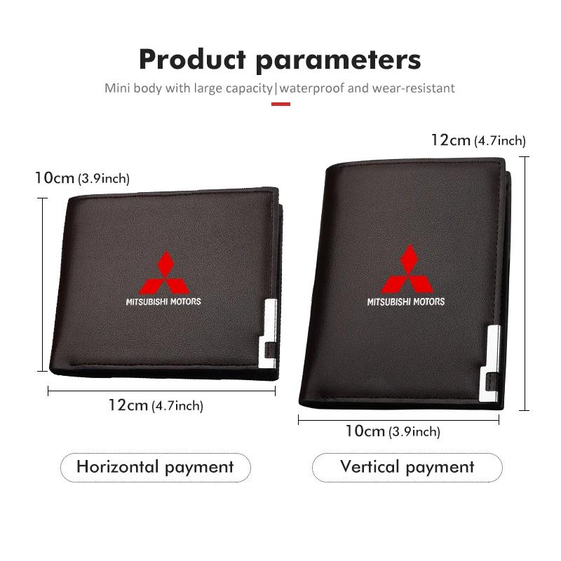 Men's RFID Blocking Slim Wallet Multi-Card Holder for Mitsubishi Eclipse Cross Xpander Mirage YG2