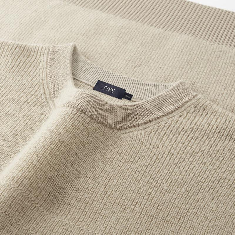 FIRS Men's 100% Wool Thickened Round Neck Sweater