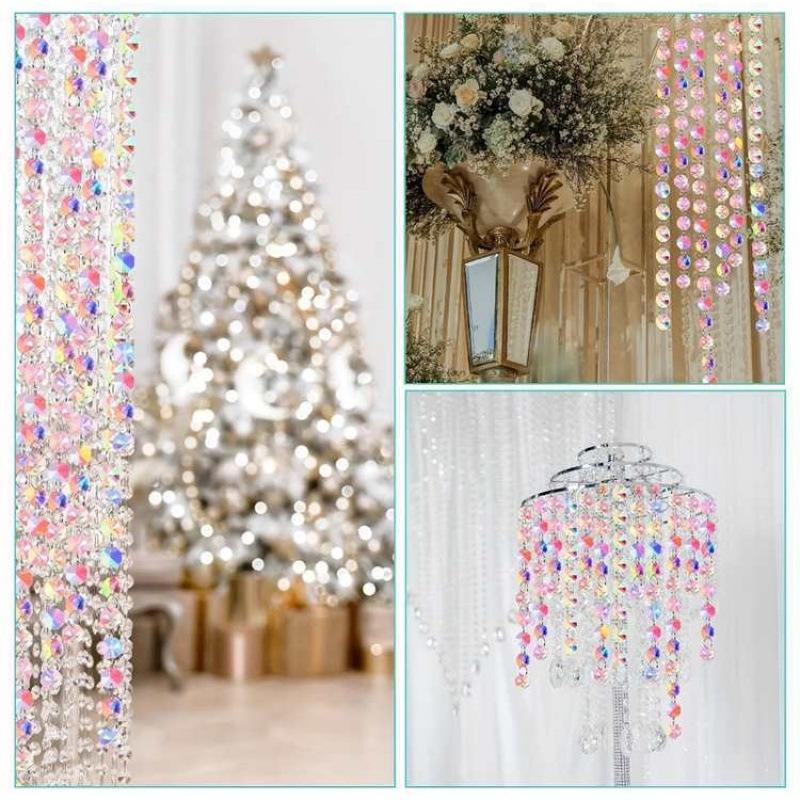 Dreamy Rainbow Octagonal Bead Prism Sun Catcher Pendant