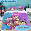 Custom Name 3PCS Friendship Adventure OddParents Bedding Set Including 1pc Duvet Cover And 2pcs Pillowcases for Bedroom, Dormitory Gift Home Decor
