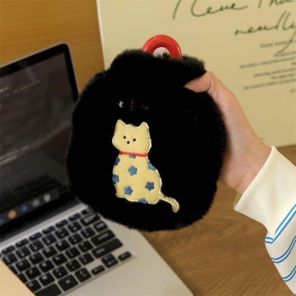 Kitten Embroidery Hand Warmers Handheld Hot Water Bag Portable Warm Water Bag  Belly Warmer