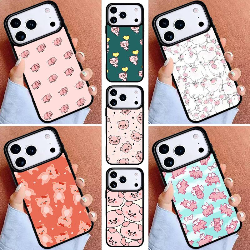 Pig Cute Phone Case for iPhone 17ProMax 12 13 14 15 16e 17 Pro Max Plus Air Cover