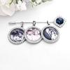 1Pc Photo Charm DIY Memorial Photo Alloy Pin Brooch Weddings Anniversaries Picture Frame With Pendant