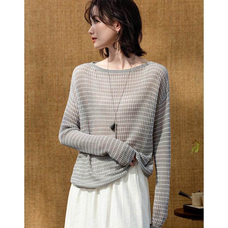 Женский легкий вязаный топ в полоску M