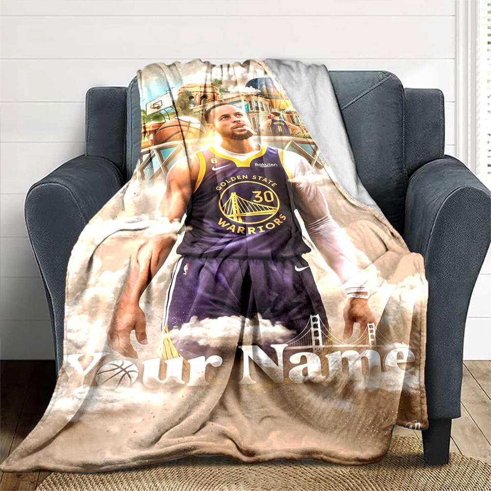 Curry Action Poster Customize Text Blanket Cozy Personalized Blanket Soft & Cozy Suitable for Picnics Nap Chair Sofa for All Occasions