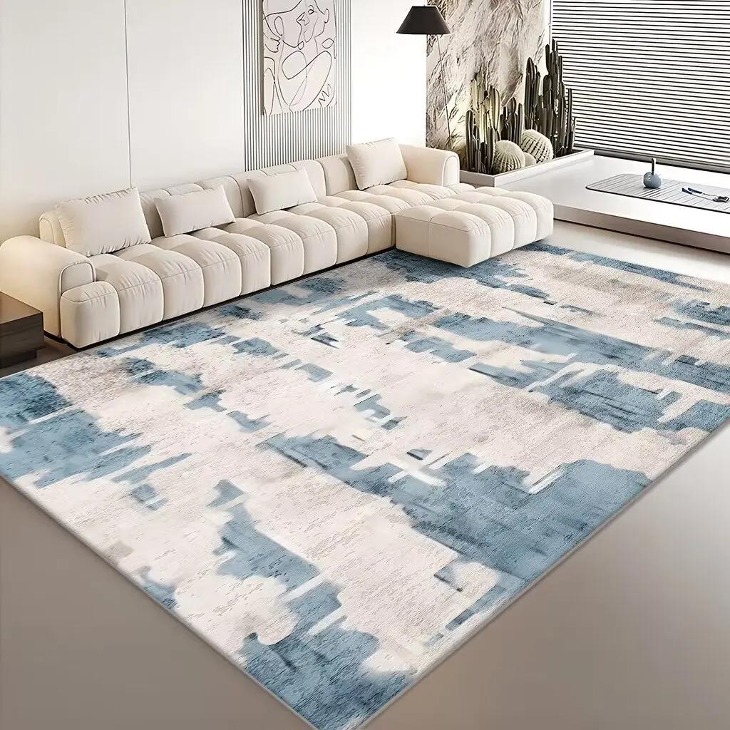 Modern Carpets for Living Room Abstract Large Area Plush Rugs Bedroom Decor Bedside Carpet Grey Washable Floor Mat Lounge Rug