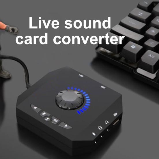 External 7.1 Channel Audio Adapter with USB2.0/3.5mm Jack Plug-Play Drive-free Professional Computer USB