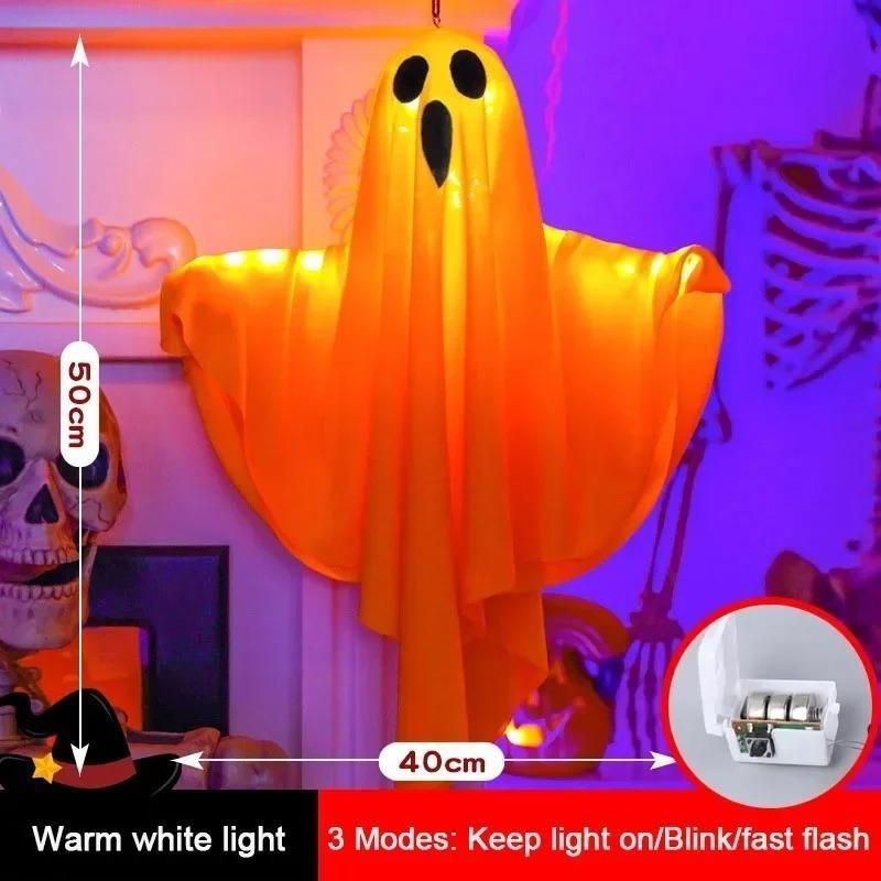 

Halloween Hanging Glowing Ghost Lantern Lighted Outdoor Ghost Decor Halloween Party Decoration Scary Flying Glowing Ghosts Orange 1pc