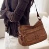 Geantă de umăr pentru femei, geantă din piele moale PU, geantă crossbody, geantă de mare capacitate, geantă retro mică pătrată, ușoară pentru mamă